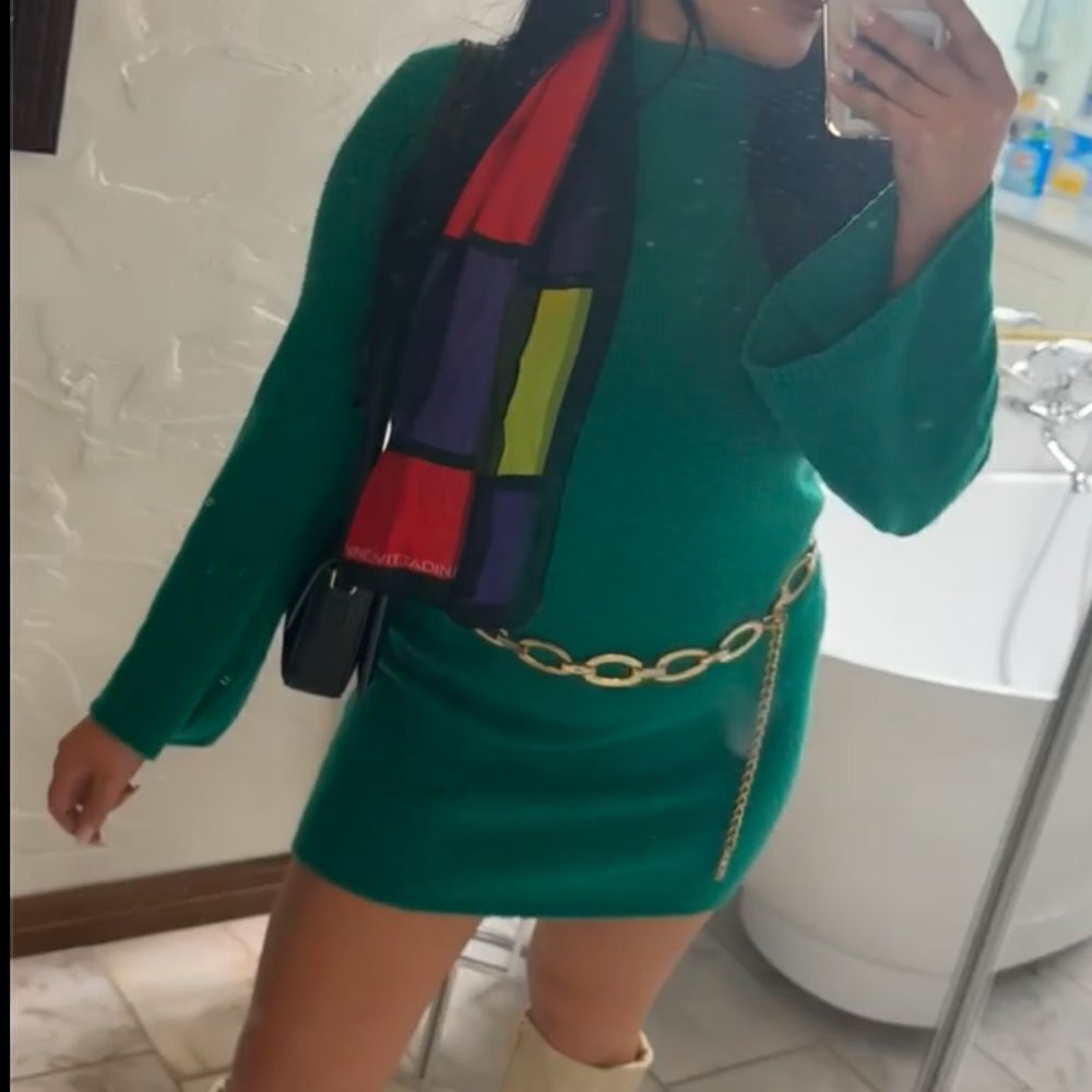 Bardot green sweater dress